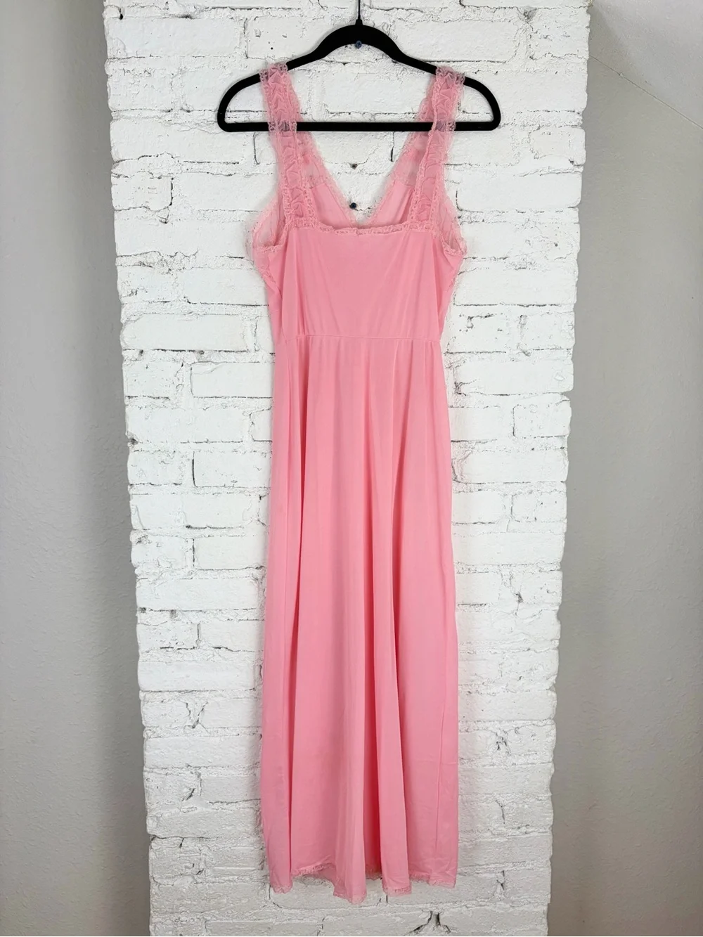 Vintage 50s Luxite by Holeproof Nylon Pink Maxi Slip Nightie Lingerie Dress 34 - Picture 12 of 15